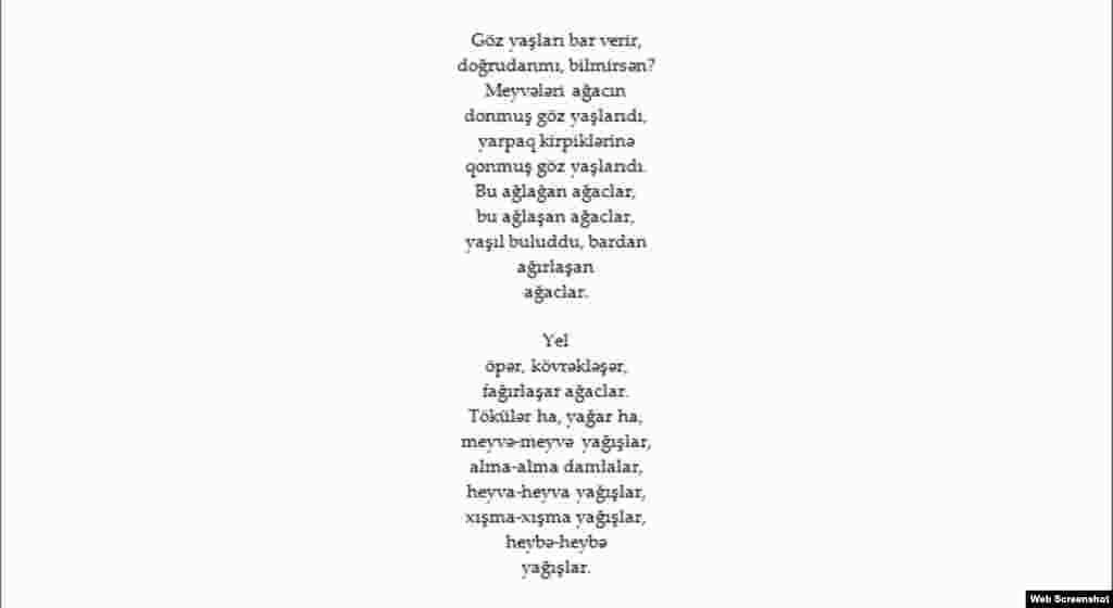 Azerbaijan - Poem by Azeri poet Asad Jahangir