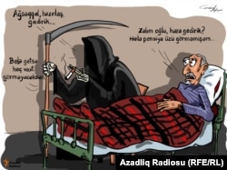 Əzrail və pensioner. Karikatura