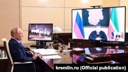 Онлайн-встреча президента РФ Владимира Путина и главы Чечни Рамзана Кадырова